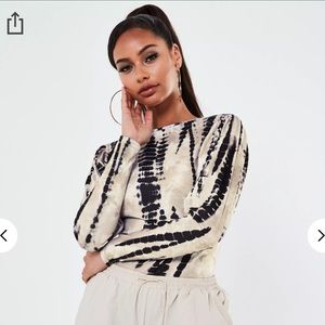 MISSGUIDED tie dye crew neck long sleeve top